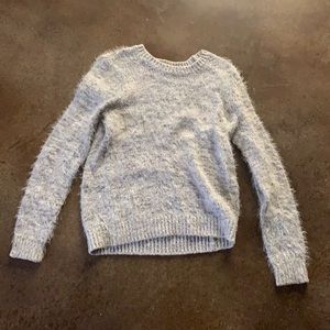 Grey/white fuzzy sweater size s